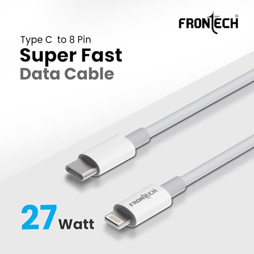 Image of FRONTECH Type-C to Lightning 8-Pin Super Fast Charging & Data Sync Cable | 27W | 1 M TPE Cable | (FT-1051)