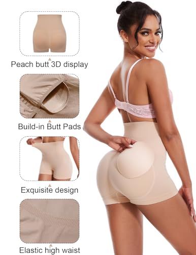 Image of Zimi Collection Tummy Control High Waist Butt Lifter Panties Padded Underwear for Women Hip Enahncer Body Shaper Boyshort