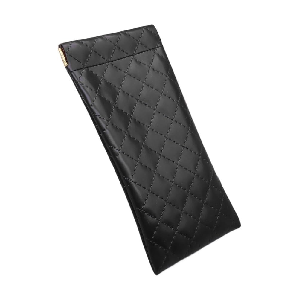 2/4/6 bolsas de piel sintética para gafas de sol, bolsa de almacenamiento de lápices labiales suaves portátiles de alta calidad impermeable (negro, 6 piezas), Negro, Talla única