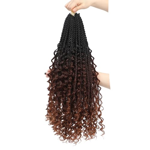 Senegalese Twist Crochet Hair with Curly Ends - 24...