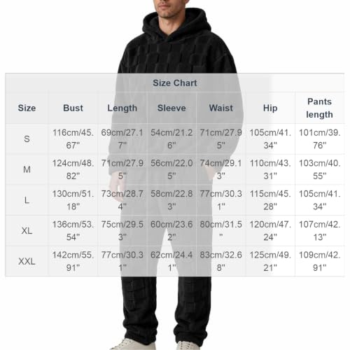 Mens Pajamas Set Fluffy Flannel Loungewear Textured Pullover Hoodie Pjs - image 5