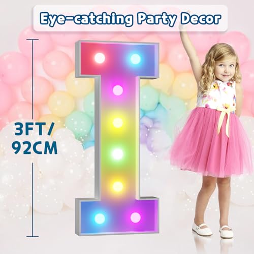 Image of Imprsv Colorful 3FT Marquee Letters I, 18 Colors Large Light up Letters