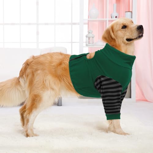 Image of Kuoser Dog Recovery Suit for Front Legs, Elbow Protector and Joint Sleeve - Prevent Licking Wound, Cone Alternative - Green M
