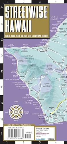Streetwise Hawaii Map: Laminated Hawaii, Kauai, Maui, Molokai, Oahu & Downtown Honolulu (Michelin Streetwise Maps)