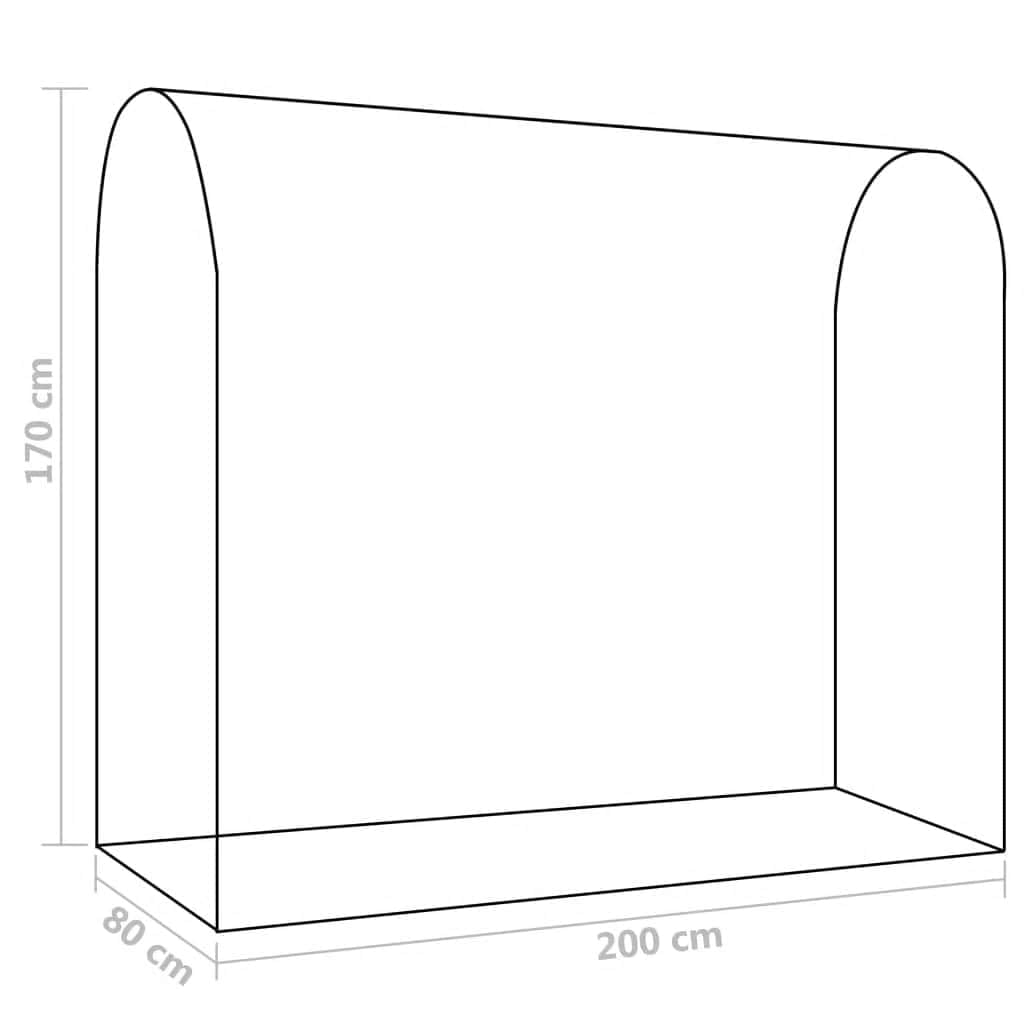 Invernadero con puerta con cremallera, 200 x 80 x 170 cm, tubo de acero con recubrimiento en polvo, cubierta de polietileno, túnel de lámina para tomates, vivero, balcón, parterre, protección