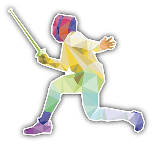 SENCHO GINSYTALIOR Fencing Triangulated Sport Sticker Decal Design 4'' X 5''_AB