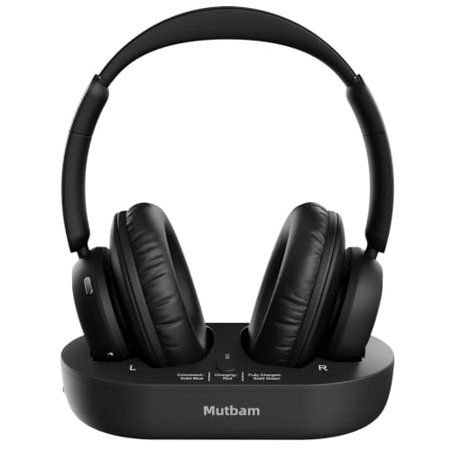 Mutbam Wireless Headphones for TV, TV Headphones Wireless for Seniors with Charging Dock, Ideal...