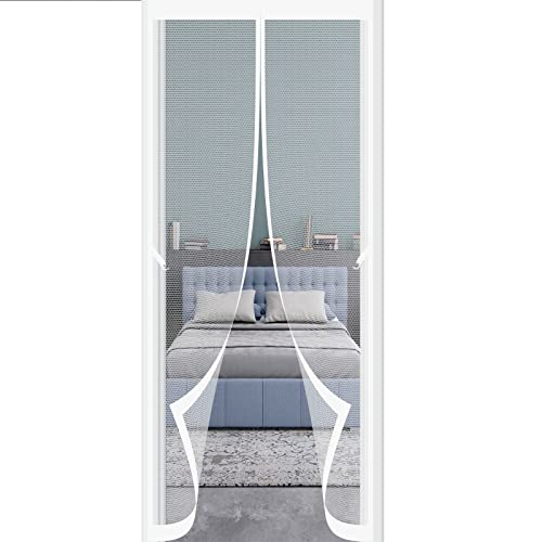Mosquitera magnética cortina para puerta 205 x 205 cm pantalla antimosca fácil de instalar para sala de estar al aire libre blanco