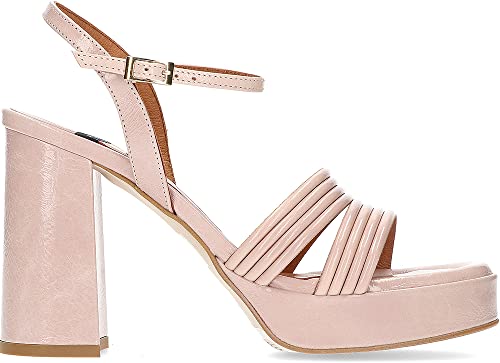 angel alarcon - 23085 Sandalias de tacón con Plataforma en Piel de Color Rosa para: Mujer Color: Petalo Talla: 38