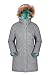 Produktbild Mountain Warehouse Inferno Parka Damen-Jacke - wasserdichte Regenjacke, verstellbare Damenjacke, Abnehmbarer Pelz, Fronttaschen - für Winter Reisen, Camping, Wandern Grau 34 DE (36 EU)