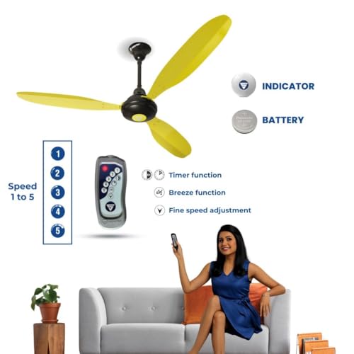 Image of Superfan SuperX1 Natura 1200mm (48 Inch) BLDC Ceiling Fan with Remote Control | BEE 5 Star Energy Efficient High Speed Ceiling Fan for Home | 230 CMM Air Delivery | 5 Year Warranty (Beige)
