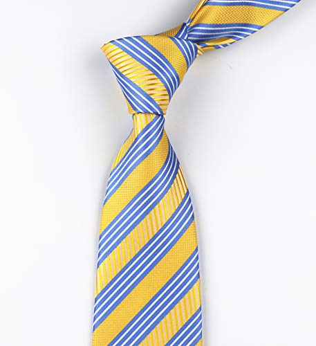 Image of Elfeves Men's Modern Striped Patterned Formal Ties College Daily Woven Neckties