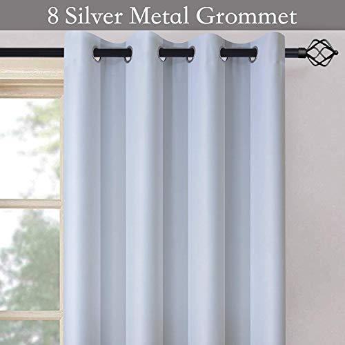 Image of SimpleHome Ombre Gradient Grey White to Gray Curtains for Bedroom, 52Wx72L | Room Darkening Curtains,Light Blocking Thermal Insulated Grommet Window Curtains for Living Room,2 Panels,72 Inches Length