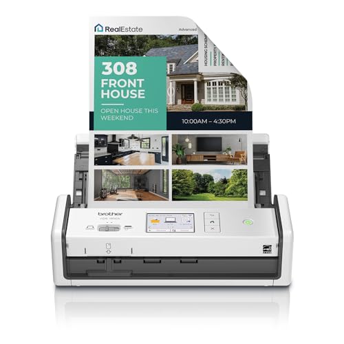 Brother ADS-1800W Wireless Compact Desktop Scanner | Scan Speeds of Up to 30ppm | 2.8″ Color Touchscreen