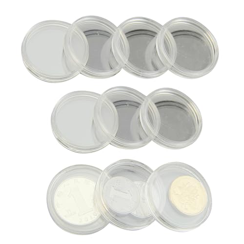 Capsulas redondas para monedas Clear 10 piezas 28mm miniatura 1