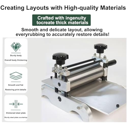 Prensa de grabado manual de grabado, máquina de grabado con altura de rodillo ajustable para impresión en grabado y relieve, herramienta de impresión de placa de cobre