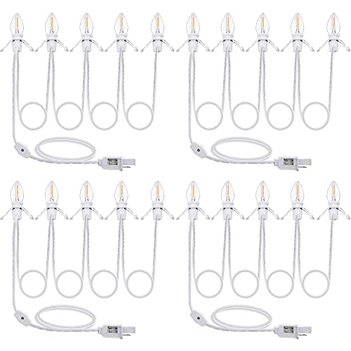 La Mejor Lista de Moldes de focos navideños disponible en línea. 42 5 Bombillas LED se Conecta a Un Cable de Luz de Molde de Soplado 9 Pies Luces de Cadena de Interior, Lámpara C7 con Fusible de Repuesto para Decoración Navideña, Blanco Cálido...