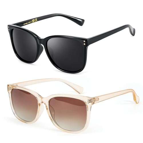 Myiaur 2 Pack Sonnenbrille Damen Polarisierte UV400 Schutz
