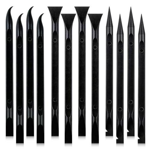12Pcs Plastic Scraper Tool, Crevice Cleaning Tool, Non-Scratch Car Detailing Supplies for Cleaning, Versatile Label/Sticker Remover & Peeler Tool for Tight Spaces