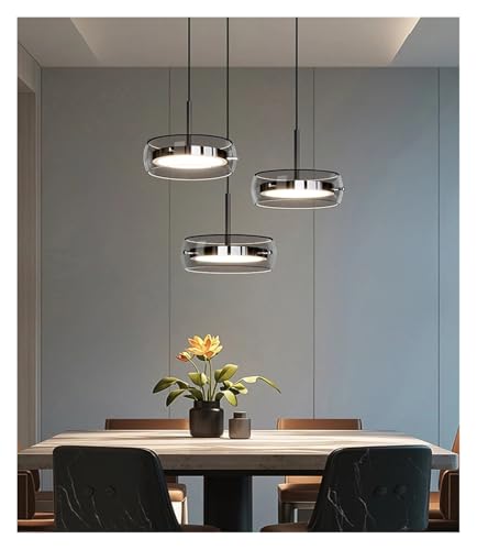 Lustre LED moderne pour salle à manger : suspension chic 3 anneaux