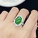 Classic Jade Green Ring for Lady Anniversary Accessories Gift Fashion 925 Sterling Silver Ring Women Jewelry Adjustable Emerald Green Ring Set with AAA Zircon Full of Diamonds