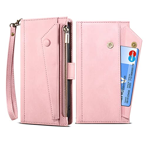 Étui en cuir iPhone 13 Pro Max avec cordon et porte-carte amovible femelle