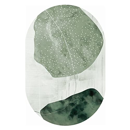 Tappeti Design Ovale Tapijten Voor Woonkamer Vloerkleed 150x180cm Nordic Mode Groen Vergulde Lijnen, voor Woonkamer Speelkamer Slaapkamer Bal Baby Baby Kruipen - Afbeelding 3