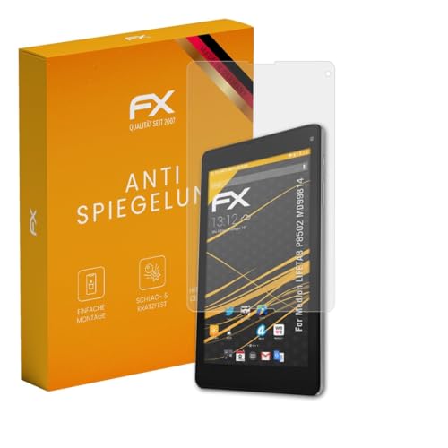 atFoliX Bildschirmfolie kompatibel mit Medion LIFETAB P8502 MD99814 Schutzfolie, entspiegelnde & stoßdämpfende FX Folie (2X)
