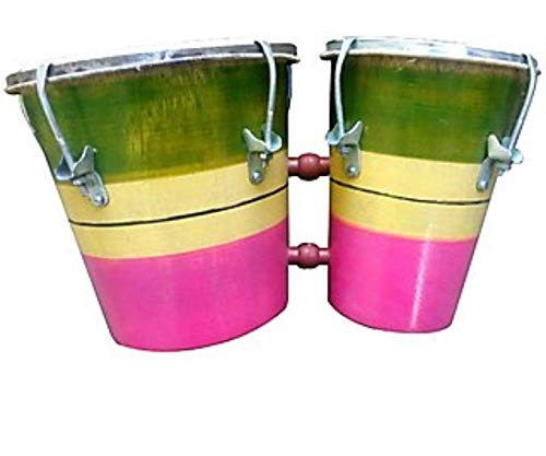 SHARMA MUSICAL STORE® Wooden Bongo Drum (Multicolor)