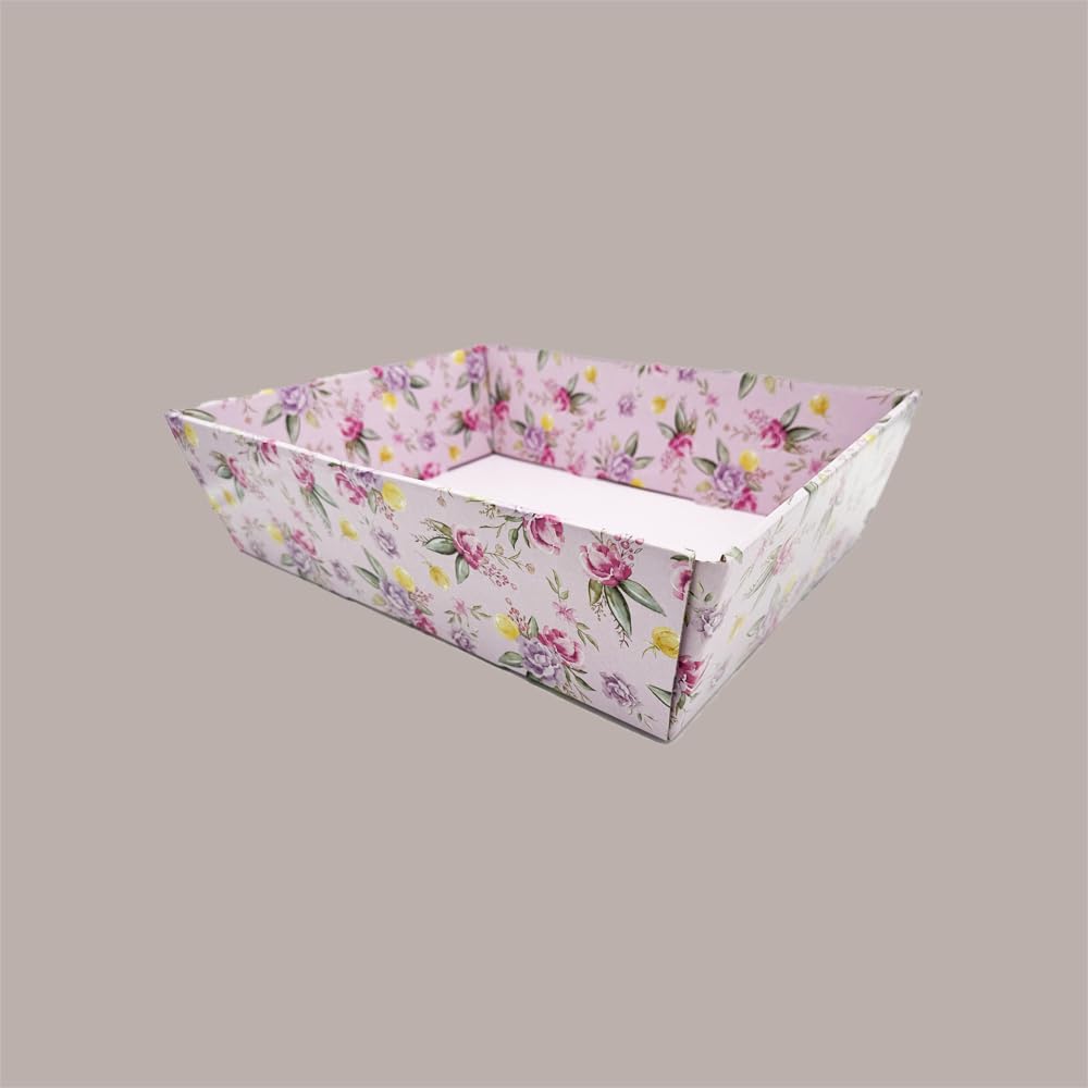 Lucgel Vassoio Cesto Conico Floreale per Confezionamento Prodotti Enogastronomici 40x30H115 cm - 10 Pezzi -