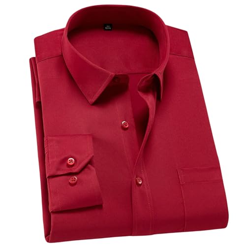 Chemise homme coupe ajustée USTZFTBCL en coton infroissable à col carré