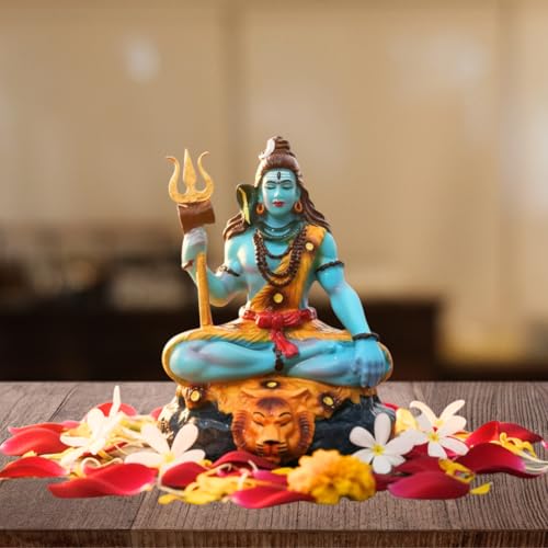 Image of Shiva Statue for Car Dashboard & Home Decor | 3.5 Inch Resin Shiv Ji Idol for Pooja Room, Living Room, Office, Spiritual Showpiece & Gift (7x5x9 cm)