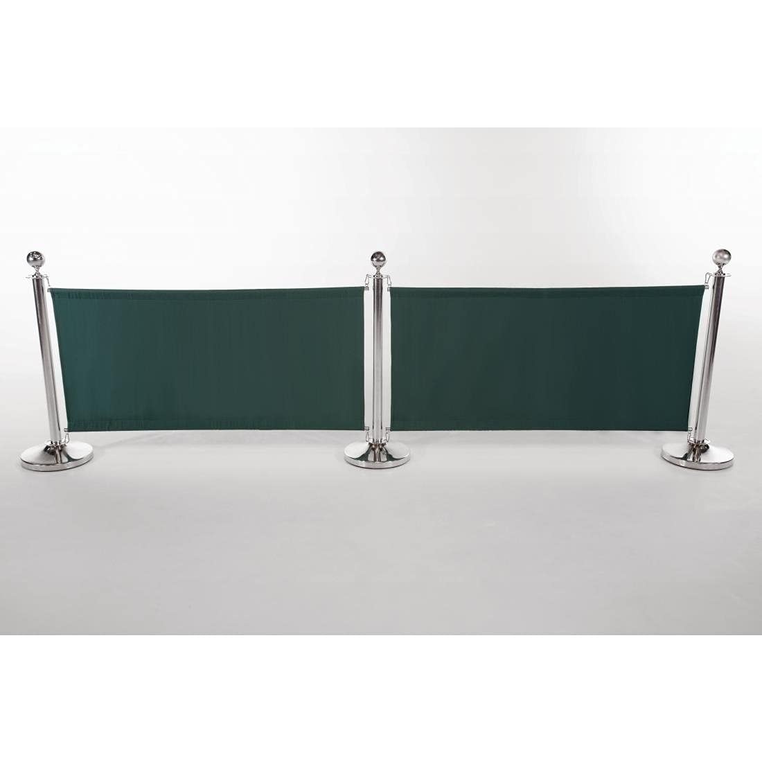 Bolero Grünes Canvas-Banner, Größe: 700(H) x 1430(B) x 20(T) mm, 100% Polyester, BS5852 flammhemmender Stoff, Befestigungszubehör inklusive, Pfosten separat erhältlich, CG222