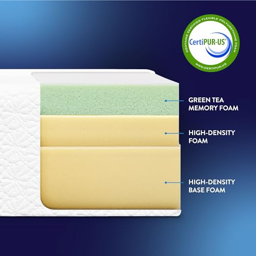 Image of Best Price Mattress 8 Inch Full Mattress Bed-In-A-Box, Green Tea Memory Foam , White
