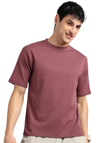 Image of Alan Jones Clothing Men's Oversized Solid T-Shirt | Premium Heavy Fabric | Crew Neck Casual Wear