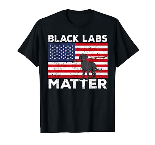 Black Labs Matter Parody Labrador Dog 4 de julio Camiseta
