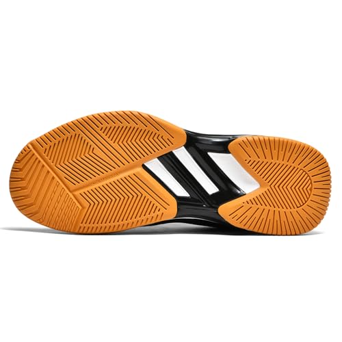 HaloTeam Tennis Shoes Mens Fashion Non Slip Running Trainers Lightweight Breathable Fitness Sport Sneakers for Badminton Squash Volleyball,5803 Black Gold,9.5 UK - Image 3