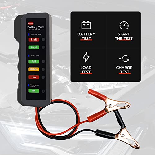 Automotive Load Tester Indicator, 12V Automotive Vehicle Battery Condition Detector, LED Indication, Digital Alternator Charging System Analyzer, Universal for Car, Motorcycle, Truck. - Thumbnail 6