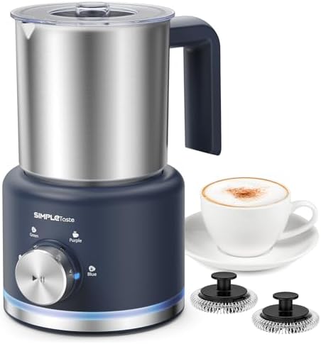 SIMPLETASTE Milk Frother, 4 in 1 Electric Milk Steamer, 16.91oz/5...