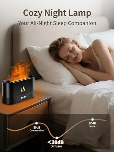 Image of Flame Air Diffuser Humidifier,Upgraded Scent Diffuser for Essential Oils,Ultrasonic Aromatherapy,Fire Mist Humidi with 2 Brightness,Auto-Off Function for Room Home Office (Multicolor)