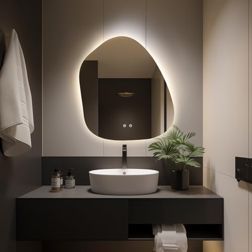 WallBeyond LED Bathroom Mirror with Lights, 22 x 24 Inch Led Bathroom Vanity Mirror for Wall, Anti Fog Mirror for Bathroom, 3 Colors and Dimmable Light, Horizontal/Vertical - Image 3