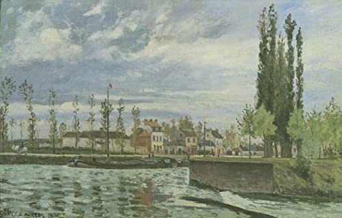 Toile murale de L'écluse à Pontoise de Camille Pissarro, une peinture pour salon