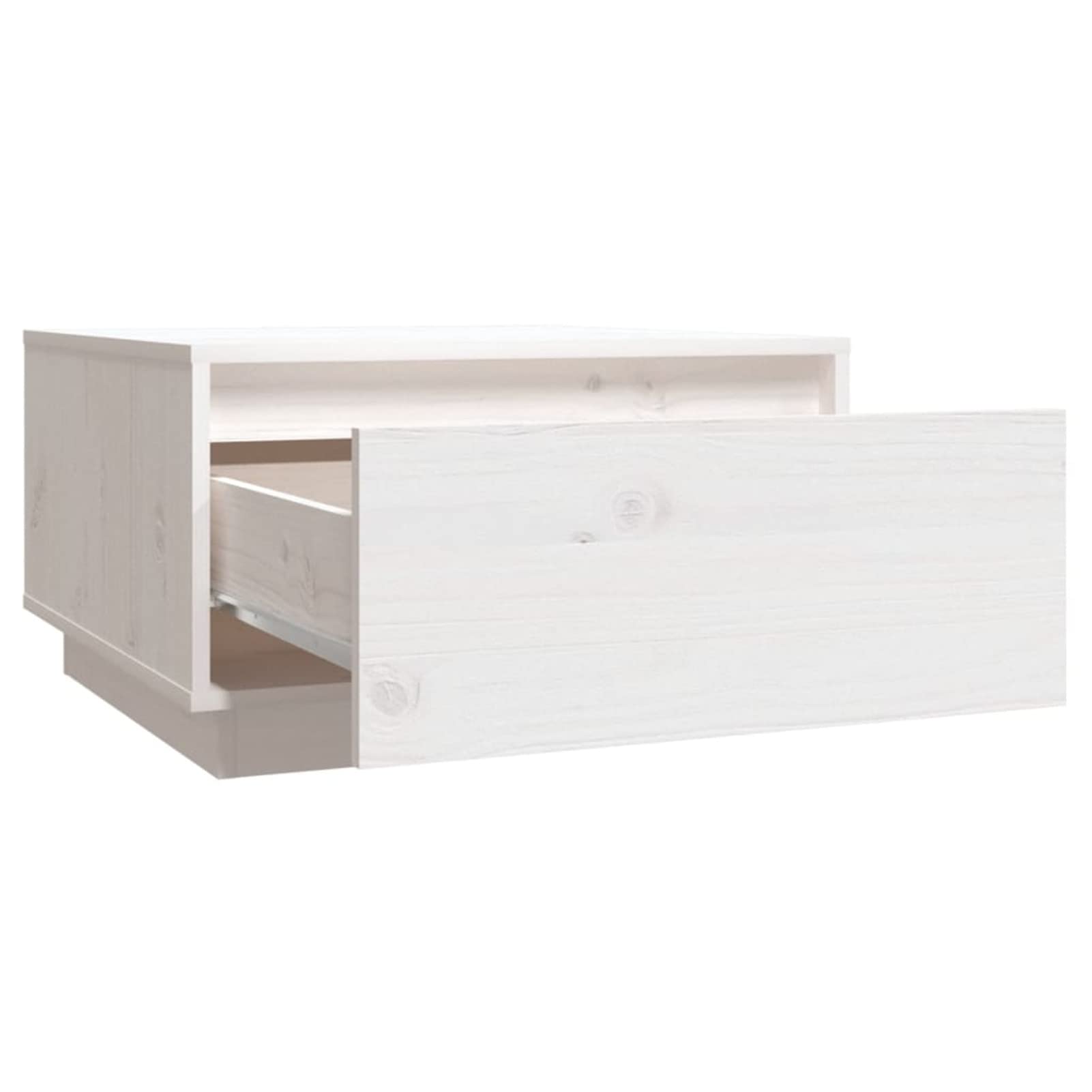 Homgoday Tavolino da caffè bianco 55 x 56 x 32 cm, in legno di pino massiccio, tavolino da tè per soggiorno, sala d'accoglienza degli ospiti, camera da letto e mobili da ufficio