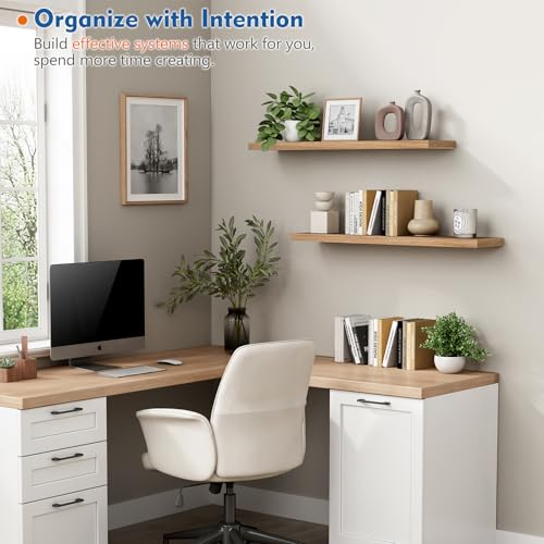 Elm Floating Shelves for Wall 36 Inch x 8 Deep, Long Wall Shelf for Bedroom - Image 4