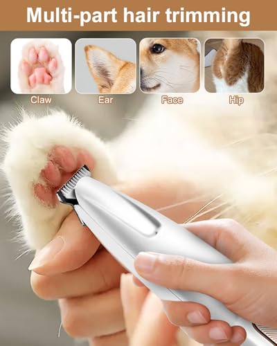 Image of Dog Clipper, Silent & Effective Pet Grooming with LED Light, USB Rechargeable for Cats & Dogs