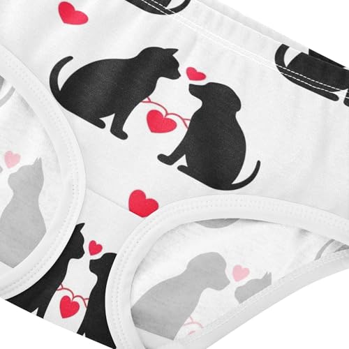 Cotton Girls Underwear Toddler Cat Dog Hearts red Panties for Girl Cartoon Briefs Kids Undies 2t4