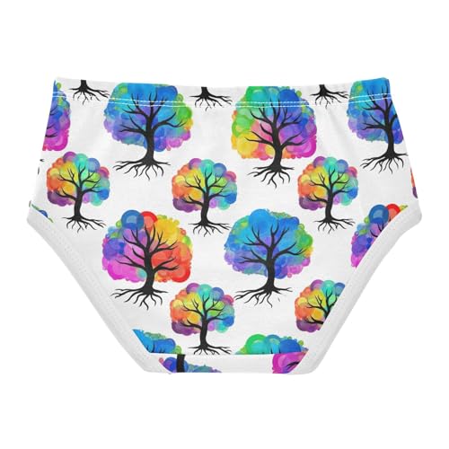 Joisal Art Trees White Cute Panties Girl Toddlers Underwear Floral Cotton Animals Briefs Underpants 2t2