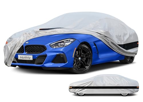 Image of 10 Layer Car Cover Waterproof All Weather for Coupe,100% Waterproof Outdoor Car Covers Custom Fit for Audi TT, BMW Z4, Porsche Boxster Cayman 718, Toyota 86, Subaru BRZ,etc Silver