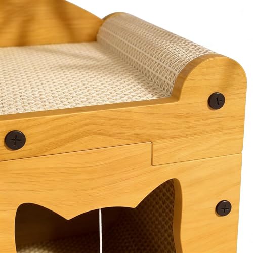 Griffoir pour chat interactif multifonction avec balle de jeu antidérapant - 7