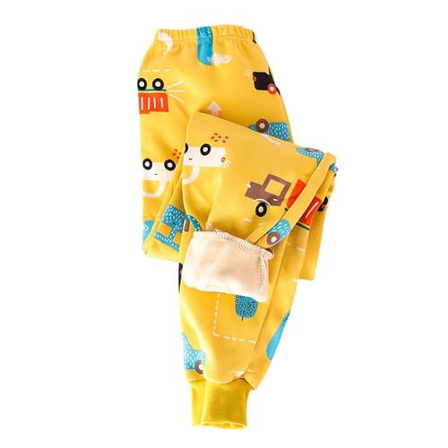 Now Boys Girls Fleece Sweatpants Elastic Waisted Cartoon Printed Thermal Lined Soft Joggers Loose Baggy Sports Pants